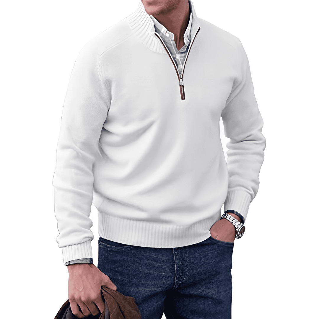 Nicolas | Stylish cashmere zip-up sweater