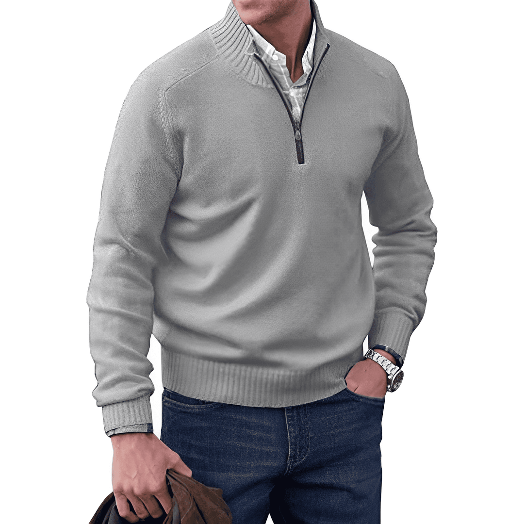 Nicolas | Stylish cashmere zip-up sweater