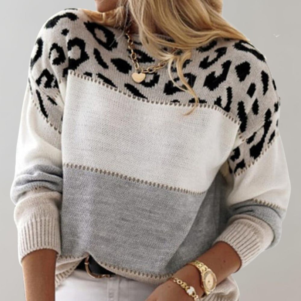 Cheyenne | Casual Wool Sweater with Leopard Design