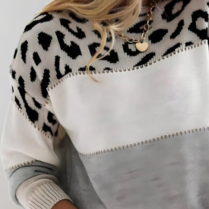 Cheyenne | Casual Wool Sweater with Leopard Design